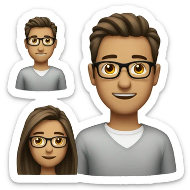 My boyfriend wearing glasses sticker