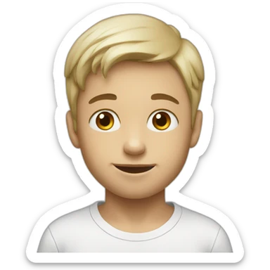 kind little boy white sticker