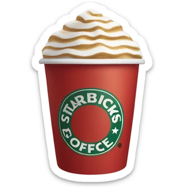 Starbucks, Christmas red cup with logo sticker