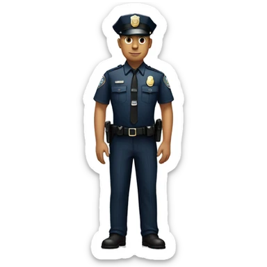 A full-length police officer stands facing forward. sticker