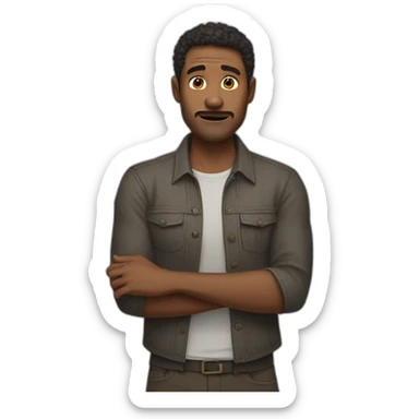 man i don't know helpless hands up sticker