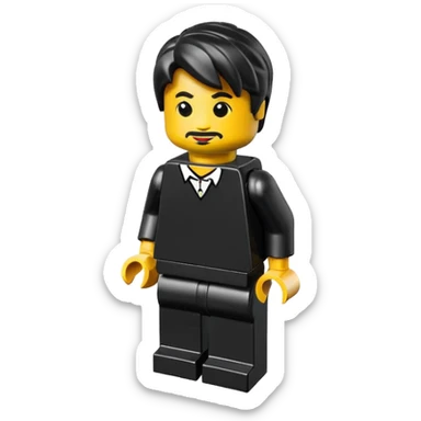 A good looking, realistic and isometric lego black on black background sticker