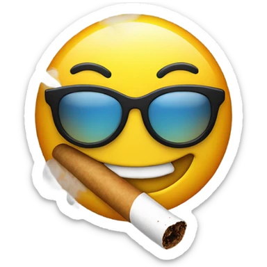 smiley face smoking weed sticker