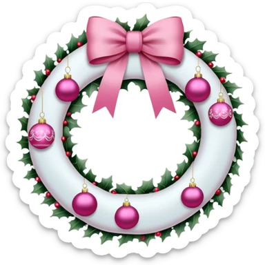 white and pink christmas reef sticker