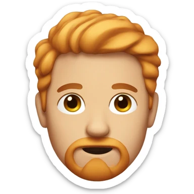 man with small black moustache with a ginger cat  sticker