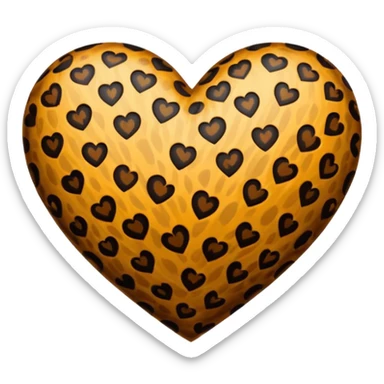 leopard print heart sticker
