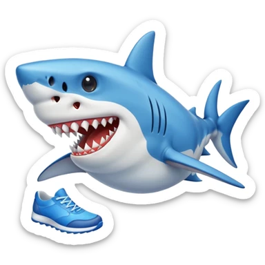 shark with blue shoes sticker