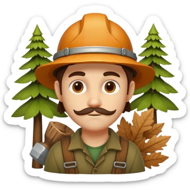 forest carpenter portrait, head and shoulders only, natural wooden accessories, leaf details, earthy tones, nature-crafted vibe, 3D cartoon, mobile game icon style, clean background, no text, no watermark
 sticker