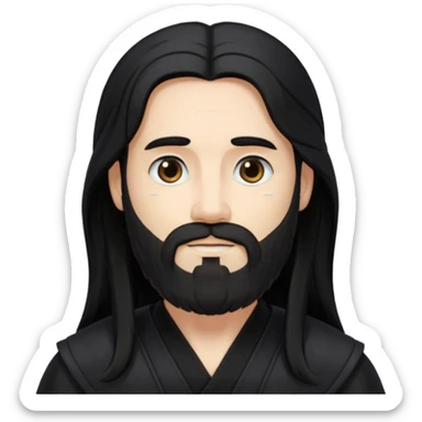 Pluto from Olympus Gods with long black hair and beard, black tunic sticker