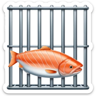 Smoked salmon behind bars in prison sticker