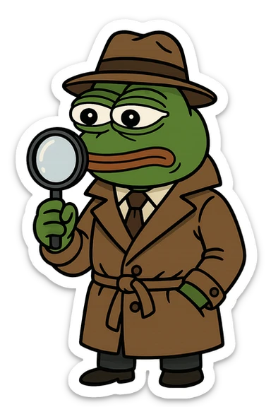 pepe the frog as a detective sticker