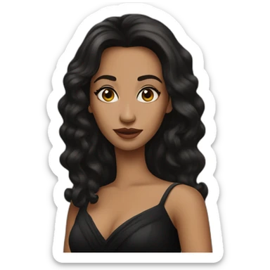 Brunette queen in black dress  sticker