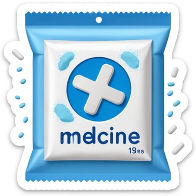 powdered medicine packet sticker