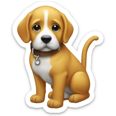 Cane con camicia gialla che esplora la natura sticker