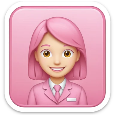 pink employee icon sticker