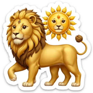 persian lion and sun sticker