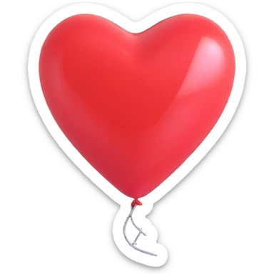 heart balloon white glossy sticker