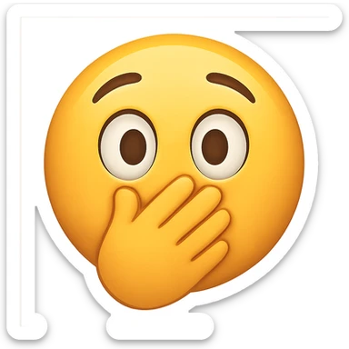 face with hand over mouth emoji sticker