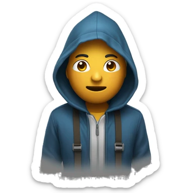 un garcon entrain de stream avec sa capuche sticker