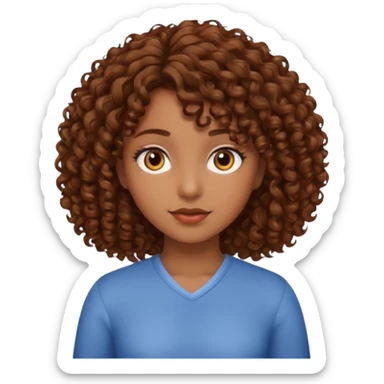 Una chica morena de cabello rizado sticker