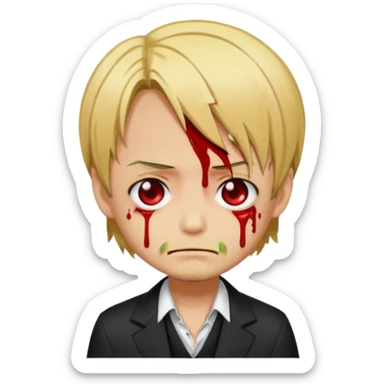 Related to chibi anime style characters of sanji animes character from his nose blood is dripping  sticker