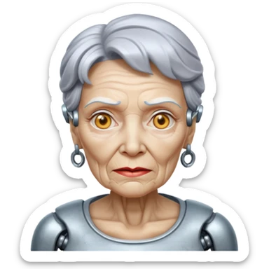 cyborg grandma sticker