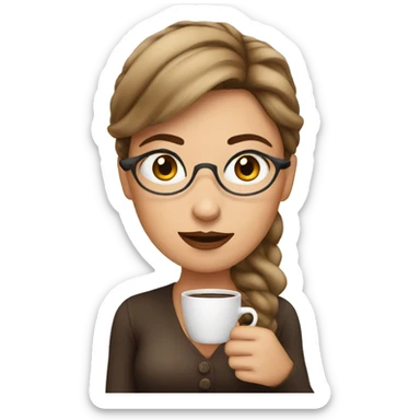 lady with coffee addiction  sticker