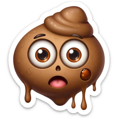 Poop with eyeballs sticker