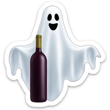 Ghost witb wine sticker