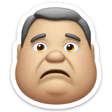 fat man not happy sticker