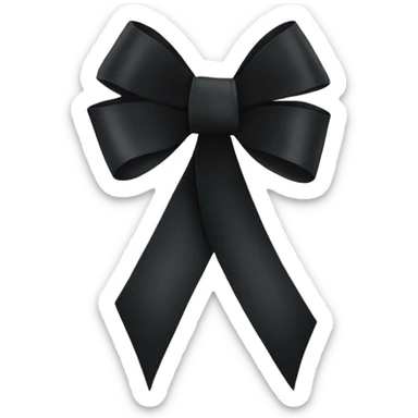 black ribbon tied in a bow sticker