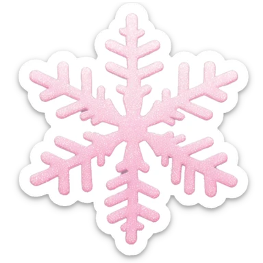 pastel pink glitter snowflake sticker
