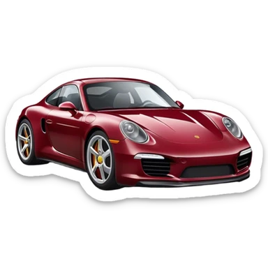 Wine red porsche sticker