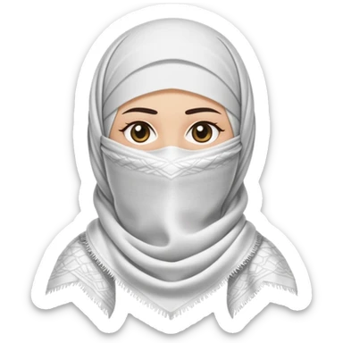 white shemagh traditional Middle Eastern headscarf simple iconic clear folds texture no face sticker