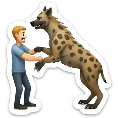 Strong Train handshaking hyena sticker
