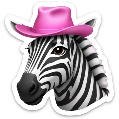 zebra with pink hat sticker