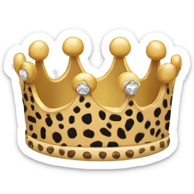 elegant crown with cheetah print sticker