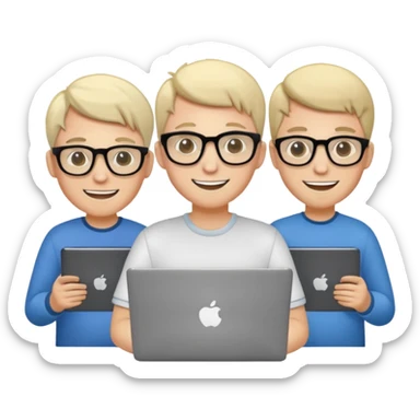 Group of 4 vibe coders, all male and white skinned  sticker