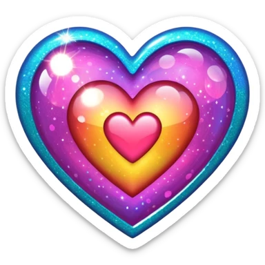 disco heart sticker