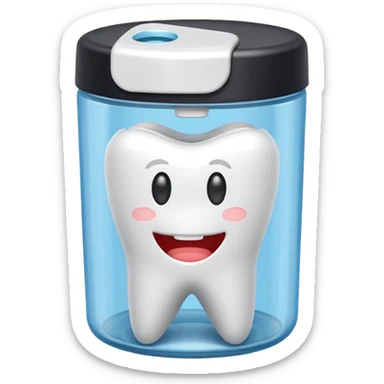 Dental floss in a container   sticker