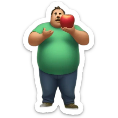 A fat man stole apples from under the apple tree sticker