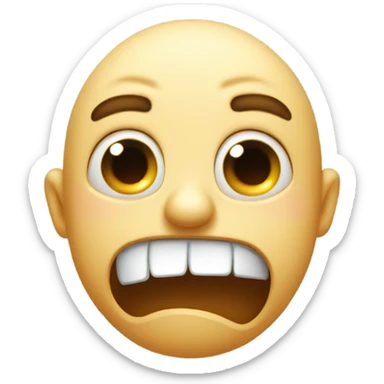 Face looking downwards and to the side with disappointment, showing its teeth in disgust. Like it was cringing. sticker