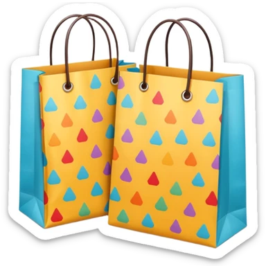 2 aesthetic shopping bag with pattern sticker