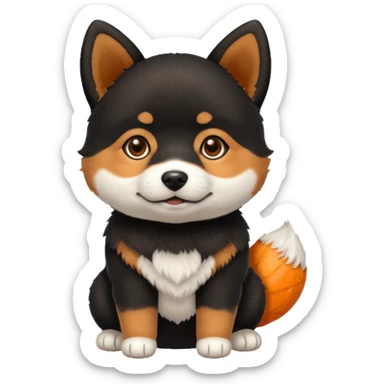 black shiba baby dog sticker