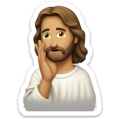 jesus hand cupping ear sticker