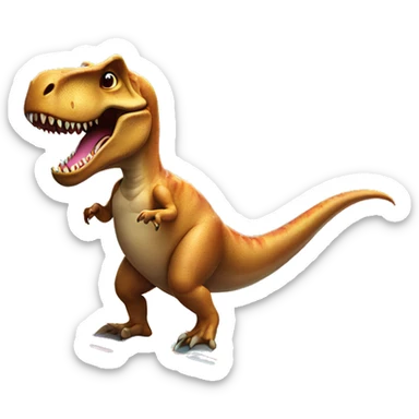 T-rex wearing a tutu while riding a surfboard  sticker