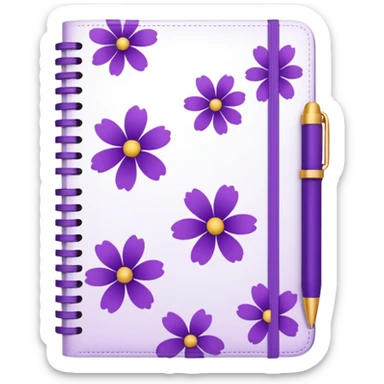 journal white and purple sticker