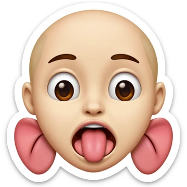 Use 😜 and put✌️on the tongue sticker