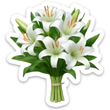 A bouquet of white lilies sticker