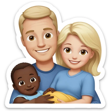 white dad white mom and a black baby sticker